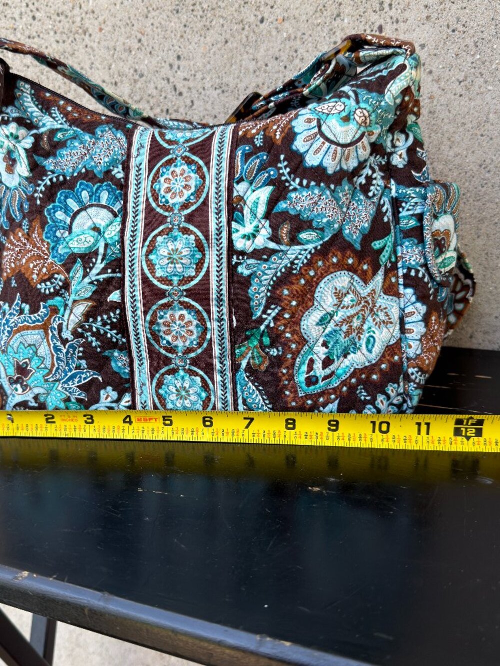 Vera Bradley On the Go JAVA BLUE crossbody bag hobo shoulder purse - Picture 9 of 13